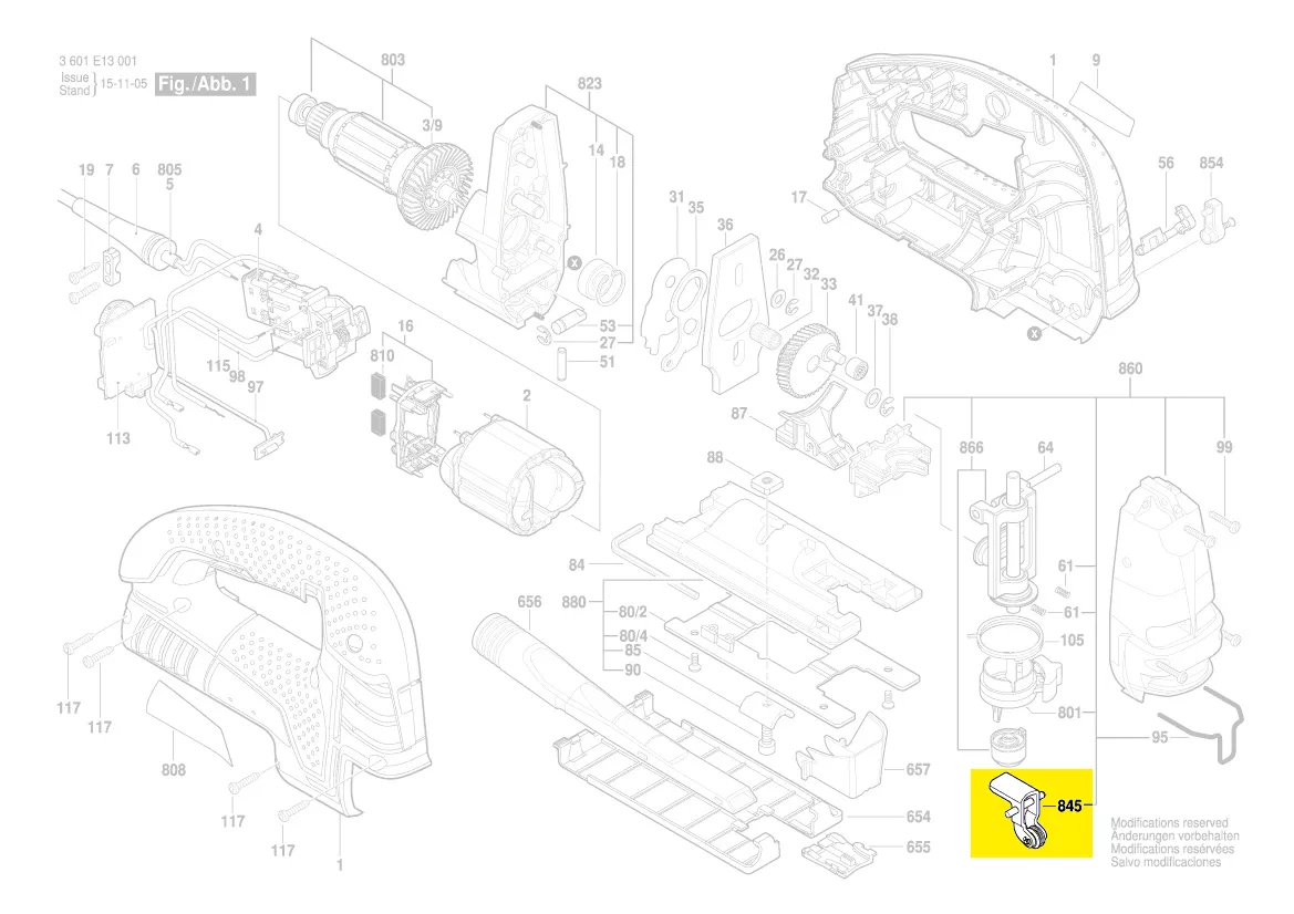Levier à galet réf. 2 601 321 908 pour GST 150 BCE GST 150 CE Bosch